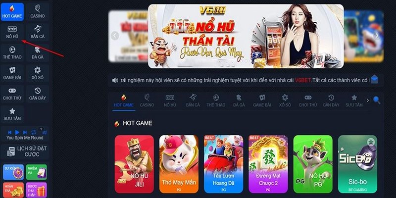 V6bet tạo ra sân chơi nổ hũ cực chất lượng